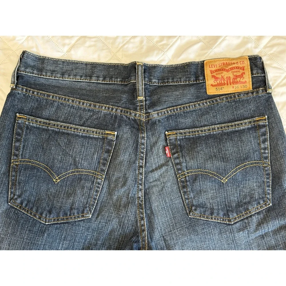 Levis 514 Size 36x30 Mens Dark Wash  Blue Jeans‎ 100% Cotton